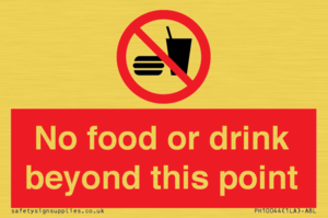 No food or drink beyond this point